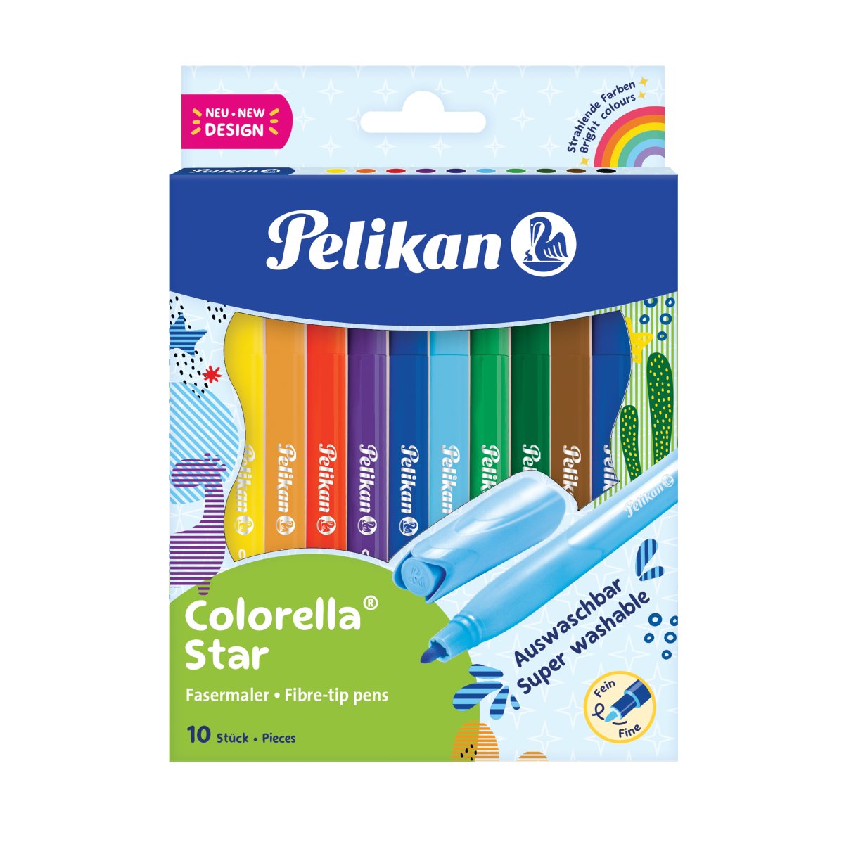 Carioca Colorella Star C302, set 10 culori, blister, Pelikan