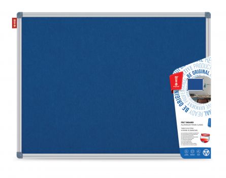 Panou textil 100×150 cm, albastru, ramă aluminiu, Memo Be