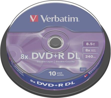 DVD+R DL 10/set, Verbatim, 8.5GB, 8X 43666
