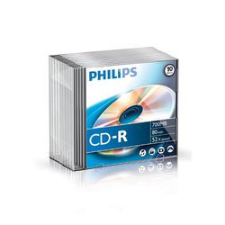 CD-R 700MB-80min 10 buc. Slimcase, 52x, Philips