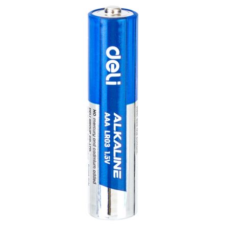 Baterii R3(AAA) alcaline, blister, 1 buc, Deli