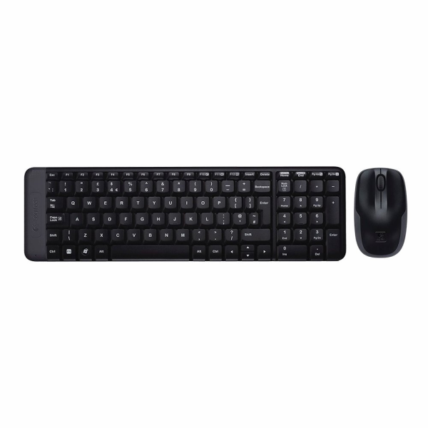 Kit mouse și tastatură wireless, Logitech MK220, negru