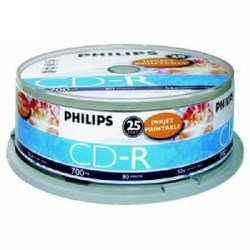 CD-R 700 MB – 80 min ( 25 buc. Spindle, 52x) Philips