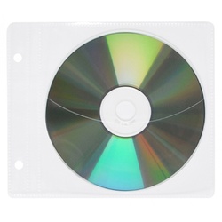 Plic plastic PP pentru CD/DVD, cu perforații, 10 buc/set, Office Products, transparent