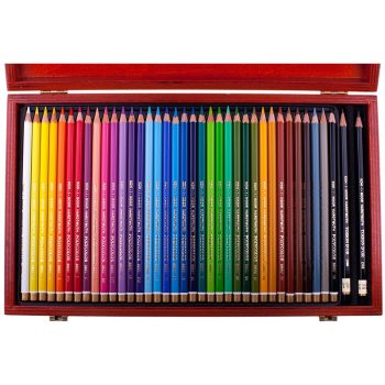 Set 36 creioane colorate Polycolor, cutie lemn, Koh-I-Noor