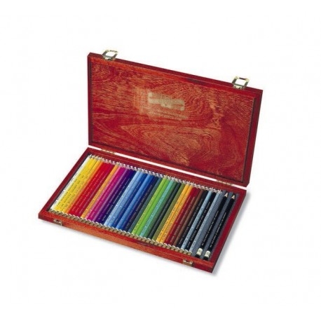 Set 36 creioane colorate Polycolor, cutie lemn, Koh-I-Noor