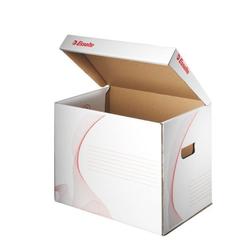 Container arhivare și transport, cu capac, carton, 100% reciclat, FSC, alb, Standard, Esselte