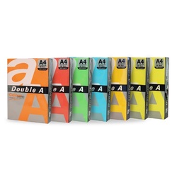 Hârtie color pentru copiator A4, 75 g/mp, 100 coli/top, mix 5 culori neon asortate, Double A