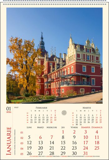 Calendar de perete “Castele”, colecția EGO, Arta Grafica