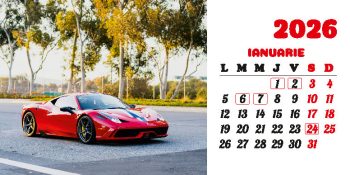 Calendar de birou 2026, Mașini, Darcom