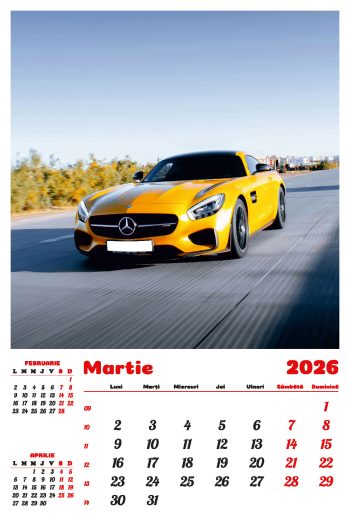 Calendar de perete 2026, Mașini, Darcom