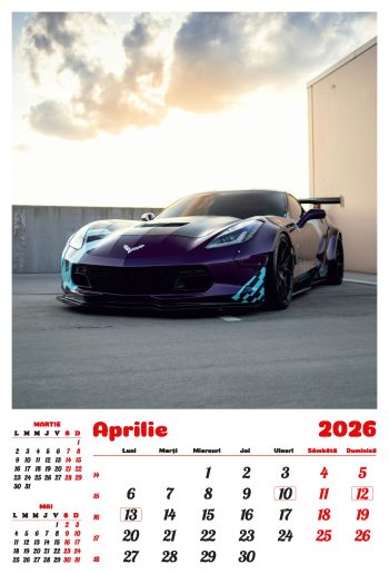 Calendar de perete 2026, Mașini, Darcom