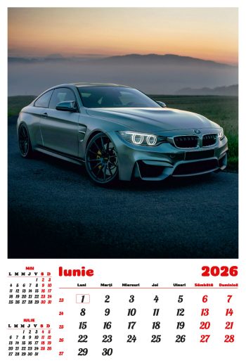 Calendar de perete 2026, Mașini, Darcom