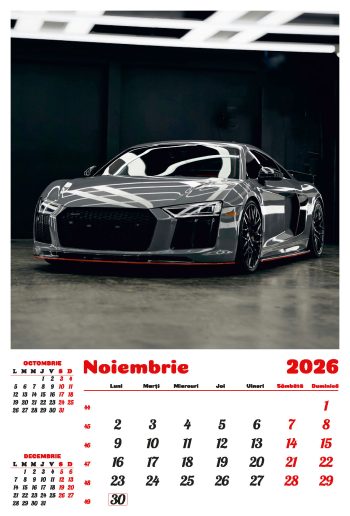 Calendar de perete 2026, Mașini, Darcom
