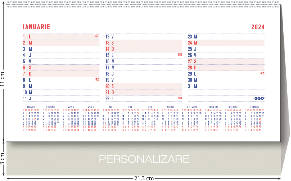 Calendar de birou “Triptic”, colecția EGO, Arta Grafica