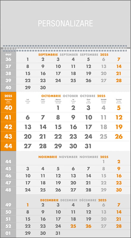 Calendar triptic de perete “Special”, colecția EGO, Arta Grafica