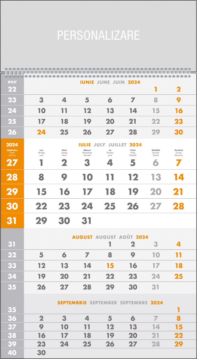 Calendar triptic de perete “Special”, colecția EGO, Arta Grafica