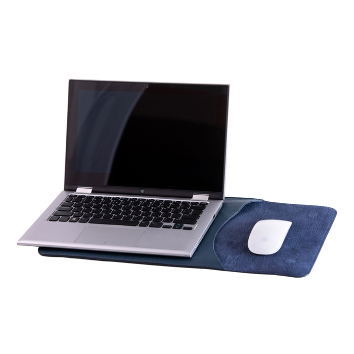 Husă laptop cu mouse-pad, 14 inch, piele naturală, Unika