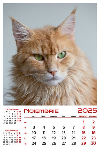 Calendar de perete 2025, Pisici, Darcom