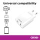 Încărcător priză 220V, Grixx Optimum, 2 x USB, Grixx