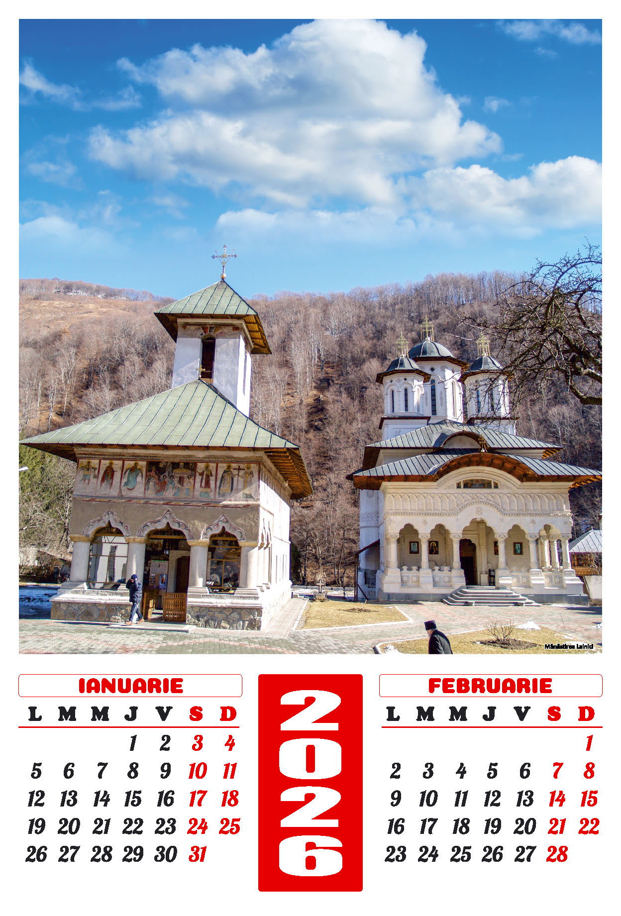 Calendar de perete 2026, Mănăstiri din Gorj, Darcom Calendar de perete 2026, Mănăstiri din Gorj, Darcom