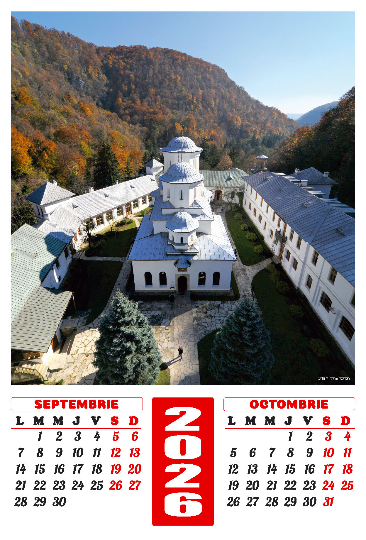 Calendar de perete 2026, Mănăstiri din Gorj, Darcom Calendar de perete 2026, Mănăstiri din Gorj, Darcom