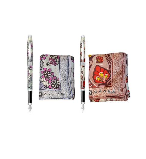 Set stilou Botanica și eșarfă mătase naturală, Cross