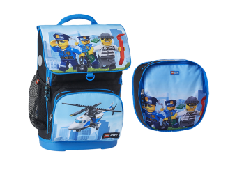 Ghiozdan școală Maxi cu sac sport, LEGO Core Line, design City Police Chopper, Lego