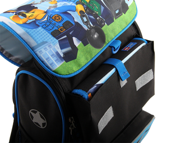 Ghiozdan școală Maxi cu sac sport, LEGO Core Line, design City Police Chopper, Lego