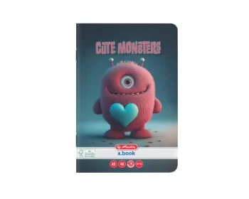 Caiet A5, 48 file, 70 g/mp, hârtie FSC mix, dictando, motiv Cute Monsters, Herlitz