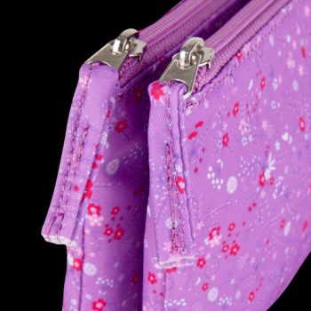 Penar Oxford 2 Zip Floral, tip etui dublu, 2 fermoare, culori asortate