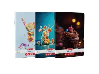 Caiet A4, 60 file, 70 g/mp, dictando, motiv Cupcakes, Herlitz