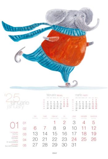 Calendar de perete 2025, ”Ilustrat”, Colecția EGO, Arta Grafica