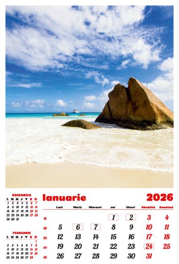 Calendar de perete 2026, Plaje, Darcom
