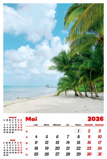 Calendar de perete 2026, Plaje, Darcom