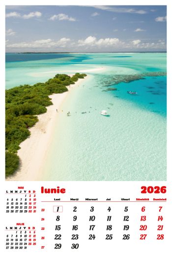 Calendar de perete 2026, Plaje, Darcom