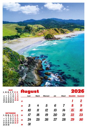 Calendar de perete 2026, Plaje, Darcom