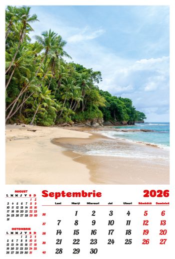Calendar de perete 2026, Plaje, Darcom