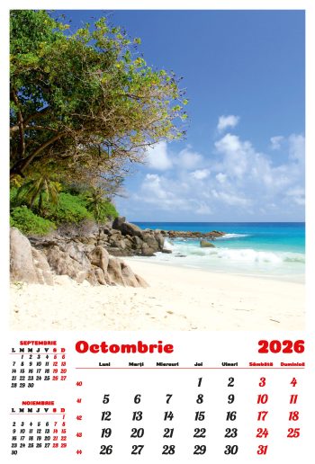 Calendar de perete 2026, Plaje, Darcom