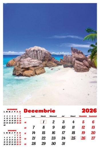 Calendar de perete 2026, Plaje, Darcom