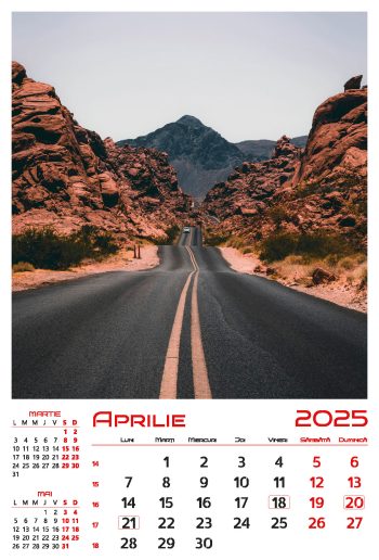 Calendar de perete 2025, Drumuri, Darcom