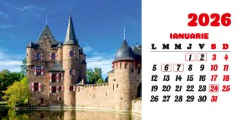 Calendar de birou 2026, Castele, Darcom