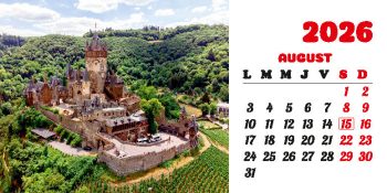 Calendar de birou 2026, Castele, Darcom