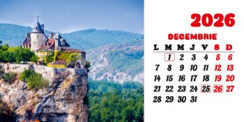 Calendar de birou 2026, Castele, Darcom