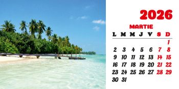 Calendar de birou 2026, Plaje, Darcom