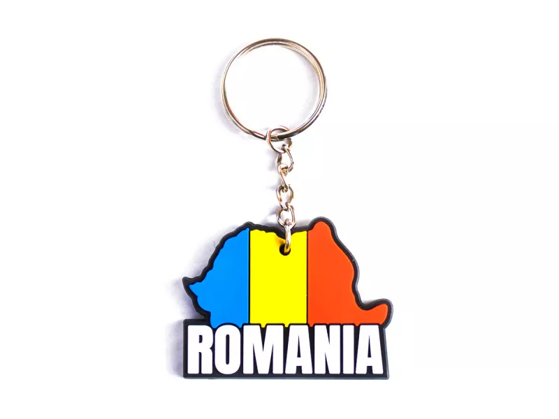 Breloc Harta României, suvenir, cauciuc, Arhi Design