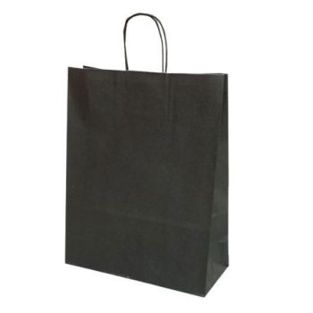 Pungă de hârtie, cu mânere răsucite, A3, 32 x 41 x 12 cm, 100 g/mp, Papiroti
