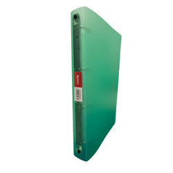 Caiet mecanic 4 inele, D 25 mm, coperți flexibile PP, verde transparent, Optima Flex