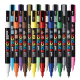 Marker UNI Posca PC-3M, varf rotund, 0.9-1.3 mm, set 16 culori, Posca