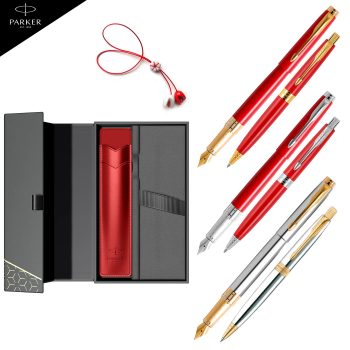 Set stilou+pix Aster Matte Red GT/CT Sau SS-GT + Casetă cu etui PP Roșu + Mărțișor, Parker